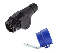 ETUKER 13 Pin Trailer Plug,12v 13 Pin Trailer Towbar Towing Plug Connector with Trailer Plug Holder, for Truck RV Cars Boat Caravan/Trailer Accessories Adapter