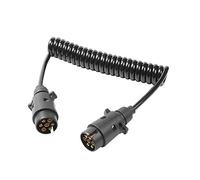 ETUKER 2.5m 7 Pin Trailer Plug Trailer Extension Lead, 12v 7 Pin Towing Caravan Trailer Truck RV Electrical Wiring Cable Connector Spiral Trailer Line (2.5m 7 Pin Extension Lead)