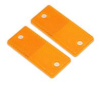 ETUKER 2 Pack Rear Reflector, Rectangular Rear Reflectors Screw on Safety Reflective, Post Reflectors, Reflectors For Gate Posts for Caravan/Truck/Trailer/Boat/Motorcycle Fence Gate Posts(Amber)