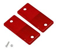 ETUKER 2 Pack Rear Reflector, Rectangular Rear Reflectors Screw on Safety Reflective, Post Reflectors, Reflectors For Gate Posts for Caravan/Truck/Trailer/Boat/Motorcycle Fence Gate Posts(Red)