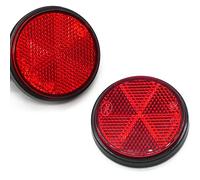 ETUKER 2 Pack Self Adhesive Reflectors Round, Stick-on Reflectors Safety, Reflectors Safety Reflective Post Reflectors, for Caravan/Trailer/Boat/Motorcycle Fence Gate Posts(Red)