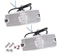 ETUKER 2 x White Trailer Front Position Lights,Side Marker Lights,LED Truck Side Indicator Bright Lamps Outline Clearance Lamps with Reflector for Caravan Trailer Van Lorry ECE-approved (white)