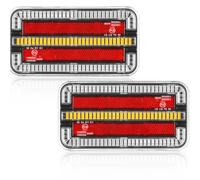 ETUKER 2x Trailer Light Rear 12V24V 4Functions Led Trailer Rear Brake/Indicator/Tail Lights with Reflector Waterproof E-approved