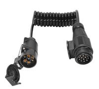 ETUKER 7pin 12v 1.7meters Towbar Extension Cable 13 to 7pin,Trailer Adaptor Coiled Cable Trailer Light Electrics Lead