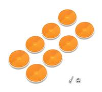 ETUKER 8 Pack Rear Reflector, Round Rear Reflectors Screw on Safety Reflective, Post Reflectors, Reflectors For Gate Posts for Caravan/Truck/Trailer/Boat/Motorcycle Fence Gate Posts(yellow)