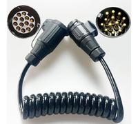 ETUKER Extension Cable 13pin 2M Adapter Spiral Cable,13pin Plug Socket Extension Lead for Trailer RV Caravan