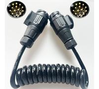 ETUKER Extension Coiled Cable 13pin 2M Spiral Cable Copper 13-13pin Plug Extension Lead for Trailer Towing RV