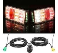ETUKER LED Trailer light Wring Kit 7Function Rear Tail Light 12/24v Trailer Lights Kit13pin Plug Wired with 5.5m Long Cable E-Approved Waterproof