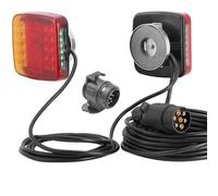 ETUKER Magnetic LED Trailer Rear Lights With Cable 7.5M 7 Pin Trailer Plug and 7-13 adapter,12V Waterproof LED Tail Lights With Magnet For Trailer,Caravan, 5 Functions