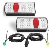 ETUKER Trailer light Kit 13pin 7Function LED Tail Light 12/24v Caravan Rear Lights Wired with 5.5m Cable