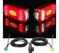 ETUKER Trailer Rear Light 13pin LED 12/24v 7Function Brake Light/Position Tail Light/Turn light/Fog Light/Reverse Light/License plate light/Reflector