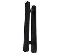 ETULLE Solid Wood Glass Door Handle,Sauna Room Rustic Double Sided Sliding Door Handle,Indoor Outdoor Push Door Handle Set (Color :Black,Size :40cm (16"))