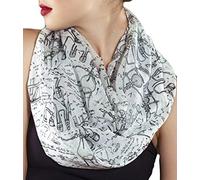 Etwoa White Science Infinity Scarf Chemistry Geek Scarf, White, Large