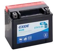 ETX12-BS EXIDE MOTORCYCLE BATTERY 12V 10Ah 150A - Fits Many Triumph