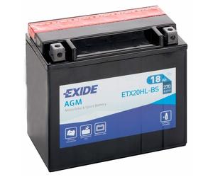ETX20HL-BS EXIDE MOTORCYCLE BATTERY 12V 18AH 270A