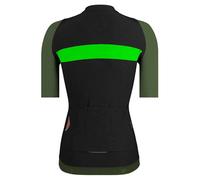 Short-sleeved Etxeondo Summum jersey in black, green, and khaki for women. - M