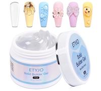 ETYJO Solid Builder Gel for Nails 50g Large Capacity Clear Non-Stick 3D Carving Gel for Nail art Hand Nail Extension Art Hard Gel for Nails Salon UV Home DIY