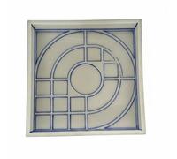Etyldya Concrete Pavement Tile Walkway Form Patio Path Form Paving Reinforced Polypropylene Sturdy Reusable Spanish Tile Pattern Suitable for Garden Paths, White, 40x40x5cm