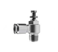 Etyldya Control Valve Including Adjustable Pneumatic Throttle Threaded Connector Stainless Steel Design Nitrile Rubber O-Seal, SL12-02, Outer Tube Diameter 12mm, Thread 1/4 2 Points