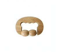 Etyldya Facial Massager Wooden Roller Tool Stick Manual Massager Face Neck Back Ergonomic Grip Customized Roller Shapes Portable Suitable for Home, Two-Bead Hand 11x8