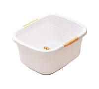 Etyldya Foot Bath Basin, Foot Bath Tub, Pedicure Massage Foot Bath Bowl Made of, Comfortable Material for Relaxing and Caring for The Feet of Adults A, White L