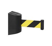 Etyldya Mounted Belt Barrier, Crowd Control Barrier, Space Saving, Telescopic Belt, Queue Fence Belt for Parades, Elevator, 300cm Black