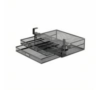 Etyldya Office Desk Organizer Under Desk Drawer Clamp Tray Metal Mesh Carbon Steel Open Vent Structure Suitable for Home Office, Large, Black Large LH8081A