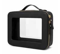Etyldya Waterproof Toiletry Case with Clear Visibility Cosmetic Bag Makeup Organizer Shaving Kit Bag Toiletry Pouch for Men Women Crosshatch, Array, Color to 1