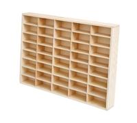 Etyldya Wooden Divider Box for Toy Car Collection, Wall Mounted Storage Solution, 40 Grid