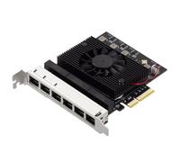 Etyrerre 6 Ports PCIe 2.5 Gigabit Network Card RJ45 2500Mbps NIC Realtek 8125B Chip for 2.5G Vision Industrial Camera Capture Nas