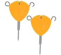 ETYUDPABV 2Pcs Portable Bait Knot Puller, Fishing Bait Needle Hook Knot Puller Tool, Orange ABS and Stainless Steel Baiting Rigs Tool for Fishing Line Knotting with Lightweight