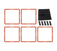 ETYUDPABV 5 Pcs Agility Training Rings, Multifunctional Quadrilateral Speed Training Equipment for Basketball Football Soccer, PP Material with Carrying Strap and Clips, Perfect for Indoor O (Orange)