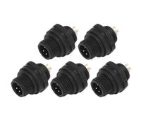 ETYUDPABV 5Pcs Industrial Connector IP67, 4 Pin Electrical Aviation Wire Cable Quick Plug Socket E7 Buckle, High Temperature Resistance - 45℃ to 105℃, with Welded Connection for