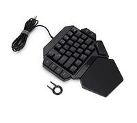ETYUDPABV One Handed Keyboard RGB Blacklight Mechanical Keyboard with Blue Switches, 35 Key Compact Gaming Keyboard with Macro Definition Function, Plug and Play for PC Linux