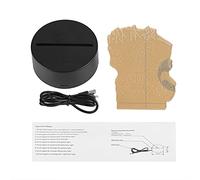 ETYUDPABV USB 4.5V Seven Color LED Lamp Base with Touch Switch, 3D Acrylic Pattern Light with Remote Control, Powered by USB or 3 AA Batteries for Bedroom Desk Night Light (Without remote control)