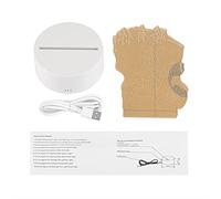 ETYUDPABV USB 4.5V Seven Color LED Lamp Base with Touch Switch, 3D Acrylic Pattern Light with Remote Control, Powered by USB or 3 AA Batteries for Bedroom Desk Night Light (Without remote control)