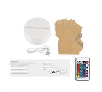 ETYUDPABV USB 4.5V Seven Color LED Lamp Base with Touch Switch, 3D Acrylic Pattern Light with Remote Control, Powered by USB or 3 AA Batteries for Bedroom Desk Night Light (With remote control)