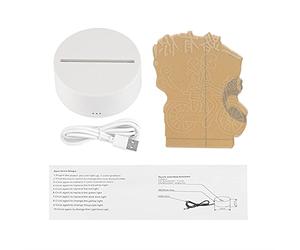 ETYUDPABV USB 4.5V Seven Color LED Lamp Base with Touch Switch, 3D Acrylic Pattern Light with Remote Control, Powered by USB or 3 AA Batteries for Bedroom Desk Night Light (Without remote control)