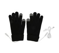 ETYUDPABV USB Heated Gloves, Heated Knitted Gloves with Built - In Heating Pad, Thicken Warm Warming Gloves for Winter Outdoor Activities, Powered by 5V Power Bank, One Size Fits (Black)