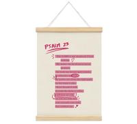 ETYZE Scripture Wall Art Bible Verses Wall Decor Wood Framed Hanger, Trendy Pink Christian Wall Art Canvas Poster, Religious Decor for Home Kitchen Living Room Bedroom Office, Psalm 23, 12x16 Inch