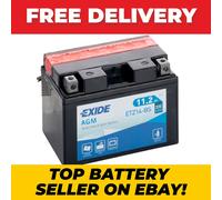 EXIDE AGM ETZ14-BS Motorcycle Motorbike Battery - Sealed & Activated -