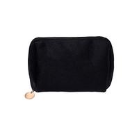 ETZRYSYB Makeup Bag 1 Pc Women Zipper Velvet Make Up Bag Travel Large Cosmetic Bag Solid Color Female Make Up Pouch .(Schwarz)