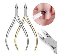 ETZRYSYB Nail Clippers Stainless Steel Cuticle Nipper Professional Remover Scissors Finger Care Manicure Nail Clipper Dead Skin Tools Gold and Sliver(01Gold)