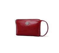 ETZRYSYB Purses for Women Genuine Leather Women Wallets Female Wristband Coin Purses Designer Zipper Money Phone Handbags Ladies Clutch(Red)