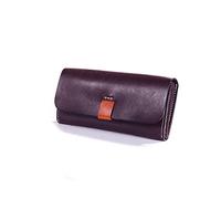 ETZRYSYB Purses for Women Long Women Wallet Genuine Leather Lady Purse Clutch Leather Female Wallet Clasp Hand Purse(Schwarz)