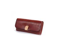 ETZRYSYB Purses for Women Long Women Wallet Genuine Leather Lady Purse Clutch Leather Female Wallet Clasp Hand Purse(Red)