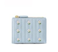 ETZRYSYB Purses for Women Luxury Flower Short Women Wallet Many Department Ladies Cute Small Clutch Ladies Money Coin Card Holders Purse Female Wallets(Blue)