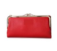 ETZRYSYB Purses for Women Luxury Wallets Long Card Holders Cow Leather Large Purse Female Clutches Money Wallets Brand Phone Purses(Red)