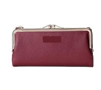 ETZRYSYB Purses for Women Luxury Wallets Long Card Holders Cow Leather Large Purse Female Clutches Money Wallets Brand Phone Purses(Wine)