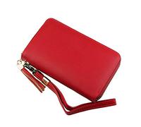 ETZRYSYB Purses for Women The New Purse Fashion Ladies Long Tassel Fashion Multi-Card Bit Wallet Zipper Bag(Red)